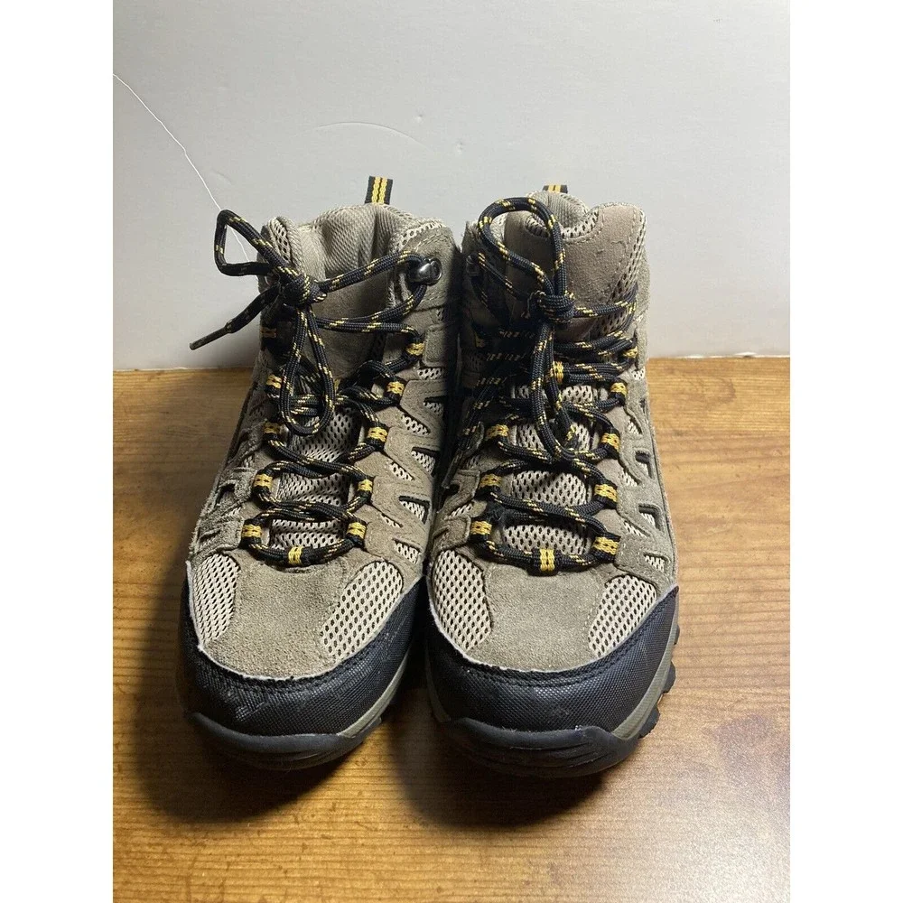 Merona Mens Size 7 Brown Suede Hiking Lace Up Ankle Boots - Picture 2 of 5